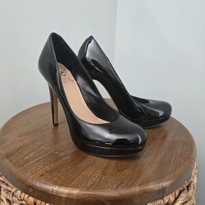 Vince Camuto Black Patent Platform Pumps, Size 6
